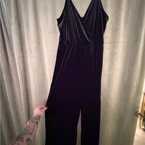 Wild Fable Black Velvet Jumpsuit